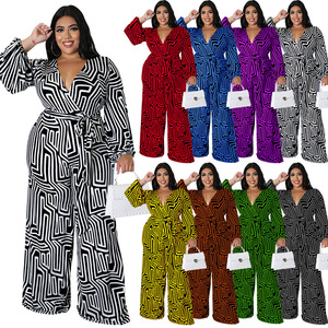 218216 Vente en gros de vêtements pour femmes grandes tailles européennes et américaines, pantalon droit à manches longues, nouveau produit - Product Image 1