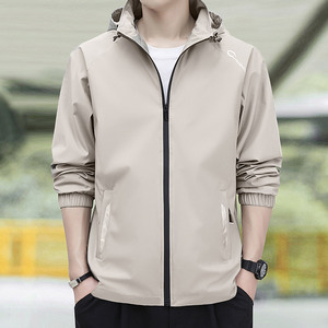 เสื้อแจ็คเก็ตผู้ชายสไตล์เกาหลีทรงสลิมใส่สบายระบายอากาศได้ดี มีฮู้ดถอดได้ แฟชั่นความยาวพิเศษสำหรับฤดูใบไม้ผลิและฤดูหนาว - Product Image 5