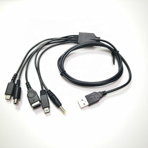 Câble USB 5 en 1 pour <span class=keywords><strong>Nintendo</strong></span> <span class=keywords><strong>DS</strong></span> Lite/3DS/GBA SP/PSP/Wii, <span class=keywords><strong>chargeur</strong></span> multifonction, noir, 120cm - Product Image 1