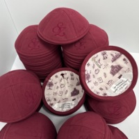 Kippa/Yarmulke en sergé de coton écologique personnalisée en gros, avec impression numérique et logo monogramme personnalisé (lot de quatre)