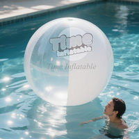 Ballon gonflable transparent en PVC de 1m 2m 3m avec logo personnalisé Ballon de plage de volley-ball utilisable sur l'eau