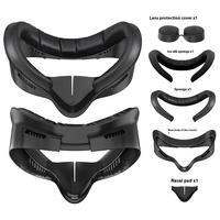 Aksesoris VR Pengganti Pelindung Wajah Kulit PU Hitam Anti Keringat untuk Meta Quest 3S, Sumber Pabrik