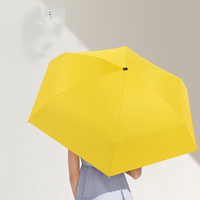 Mini parapluie de poche de protection UV enduit noir à cinq plis Logo ultra-léger publicité pluie de voyage pour adultes