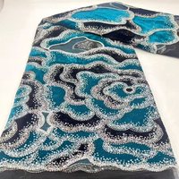 Tissu en dentelle perlée manuelle de luxe AOYI, sequins, maille écologique de haute qualité avec motif géométrique, 100 % polyester