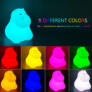 Mini coloré Silicone hippopotame <span class=keywords><strong>veilleuse</strong></span> doux presser apaisant créatif jouet <span class=keywords><strong>veilleuse</strong></span> pour enfant bébé chambre cadeau pour enfants - Product Image 5