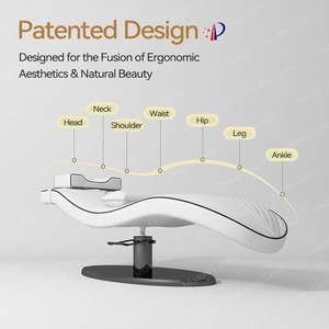 Fauteuil <span class=keywords><strong>de</strong></span> pose <span class=keywords><strong>de</strong></span> cils Madamcenter moderne à hauteur réglable, ensemble ergonomique en cuir synthétique et acier inoxydable - Product Image 3