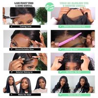 Perruques en cheveux humains en gros à prix abordable, cuticules alignées, sans colle, avec closure HD, perruque lisse naturelle en cheveux cambodgiens bruts