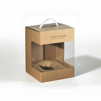 Boîte cadeau personnalisée en papier kraft écologique avec fenêtre transparente pour emballage de fruits (melon et pamplemousse) – Boîte d'emballage portable