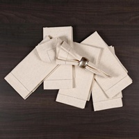 Serviettes de cocktail personnalisées brodées, en lin et coton, à découpe carrée, pour mariage, fête ou dîner