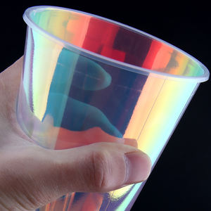 Venta al por mayor logotipo impreso personalizado vaso plástico con tapa 32oz negro Arco Iris Halloween vasos de plástico para personalización - Product Image 3