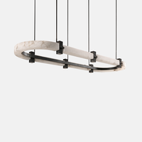 Lustre LED ovale en marbre, style nordique moderne et minimaliste, pour salle à manger, chambre, îlot de cuisine, éclairage domestique