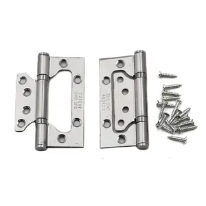 4 Inch Stainless Steel Butterfly-Shaped Quiet Door Hinge for Wooden Door Door Hardware