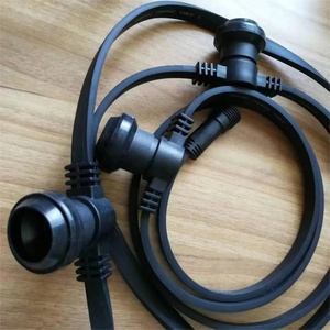 Alta calidad 2*1.5 mm2 E27 cinturón de luz Cable plano de goma iluminación de vacaciones IP65 Cadena de luz al aire libre - Product Image 2
