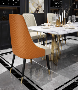 Yüksek geri nordic lüks modern yemek sandalyesi ev restoran mobilya kahve sandalyesi - Product Image 5