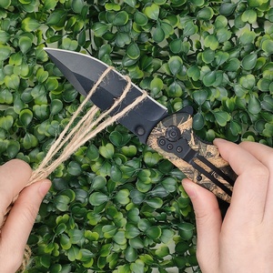 Couteau tactique de camouflage pour la jungle, l'entraînement et la cueillette, lame noire <span class=keywords><strong>en</strong></span> acier inoxydable, couteau de poche pliable pour la randonnée - Product Image 4