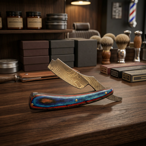 ASAP Damascus Stainless Steel Foldable Straight Razor Wooden Handle for <b>Men</b>-Barber Shop Use Face/Underarm/Body/<b>Bikini</b> Shaving - Product Image 1
