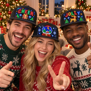 Capuchon LED avec écran d'affichage flexible RVB Full Color APP Control Scrolling Text Message Snapback Hat for Club Party Hat Cap - Product Image 1
