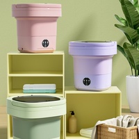 Lave-linge portable pliable à chargement frontal, entièrement automatique, électrique, pour sous-vêtements, chaussettes, mini-lave-linge pliable