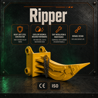 Ripper hydraulique à tige unique pour excavatrice, en matériau NM450, pour déchiqueter la roche