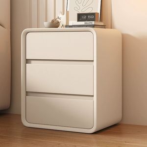 <span class=keywords><strong>Comodino</strong></span> <span class=keywords><strong>Moderno</strong></span> in Legno Massello Nero con Linee Semplici e Tre Cassetti - Product Image 2