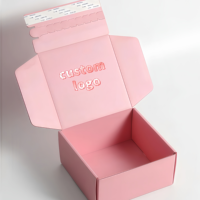 Personnalisable haut de gamme rose ondulé avion tirette boîtes étanche réutilisable gaufrage éponge expédition sécurisée cadeau