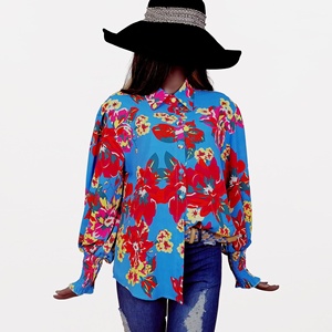 Primavera otoño nuevo estampado Checker patrón versátil <span class=keywords><strong>camisa</strong></span> <span class=keywords><strong>mujer</strong></span> dulce Top moda - Product Image 2
