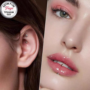 14G16G Bijou de piercing corporel barbell incurvé en Titane F136 pour Nombril, Sourcil, <span class=keywords><strong>Mamelon</strong></span>, Oreille, Daith, Rook, Langue, Anneau et Stud - Product Image 4