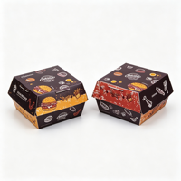 Boîte à hamburger en carton blanc personnalisée écologique, emballage alimentaire compostable pour chaîne de restauration rapide