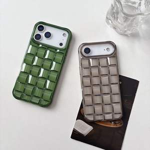 Coque de téléphone transparente premium à motif damier pour Apple 17 Pro Max, compatible iPhone 16 Pro, 15 Plus, coque 3D à motif damier pour iPhone 14 - Product Image 1