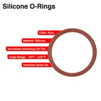 10 pièces joints toriques en silicone rouge, duromètre 70A, 1-1/4 "ID 1-1/2" OD 1/8 "d'épaisseur,