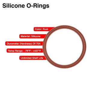 10 pezzi O-ring in Silicone rosso, durometro da <span class=keywords><strong>70A</strong></span>, spessi 1 1/4 "ID 1-1/2" OD 1/8 ", - Product Image 2