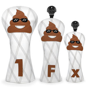 Nouvelles housses de clubs de golf au design amusant, housses de tête de driver personnalisées, housses de tête de club de golf pour bois de fairway, hybrides et UT, blanches - Product Image 2
