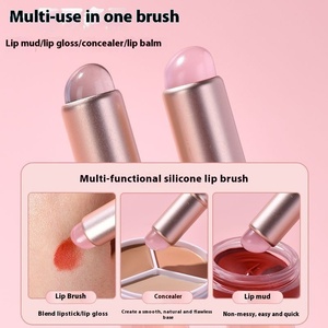 Biểu Tượng Tùy Chỉnh <span class=keywords><strong>Mini</strong></span> Xách Tay Silicone Lip Bàn Chải Đầu Tròn Kem Che Khuyết Điểm Và Son Môi Bàn Chải - Product Image 3