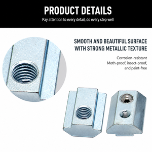 Écrou coulissant en acier au carbone zingué sur mesure avec bille à ressort pour profilé d'extrusion en aluminium 30 40 45 - Product Image 2