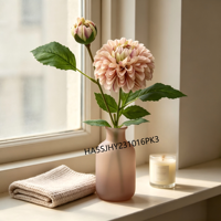 Buket Bunga Peony Buatan Premium Sutra Warna Pink Muda Berkepala Dua dengan Kuncup Untuk Dekorasi Pernikahan dan Rumah DIY