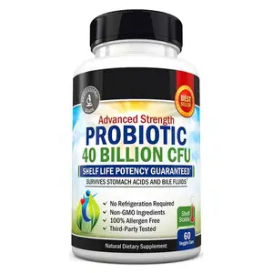 Ежедневная пробиотическая добавка с 40 миллиардами CFU комплексных пробиотиков капсулы для здоровья кишечника пищеварительной системы