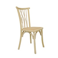 Chaise de salle à manger en bois massif Willow Botanica, dossier croisé, design moderne, empilable, durable, pour extérieur, hôtel, mariage, café