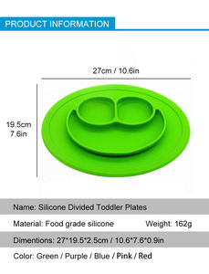 Vente flash, tapis de repas antidérapants à ventouses incassables, assiettes en silicone divisées pour bébés, tout-petits et enfants - Product Image 6