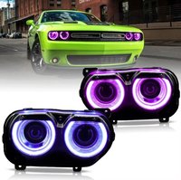 Faros Delanteros LED RGB Auto-y para Dodge Challenger 2008-2014, Luces Delanteras LED para Dodge Challenger, Accesorios para Automóviles