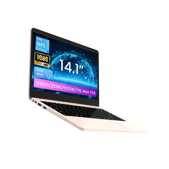 New 14.1" Intel N95 Quad-Core Business Laptop Windows 11 8GB RAM 1TB SSD IPS Display 1920x1020 16:09 1.47kg Lightweight