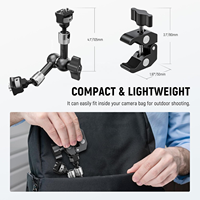 Klem lengan ajaib pemasangan 7 ", dengan penjepit Monitor kamera Super Mount dengan pin pencari ARRI 1/4" 3/8 "untuk SmallRig
