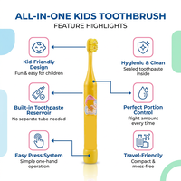 Brosse à dents pour enfants avec logo personnalisé, portable, à emporter, avec dentifrice intégré