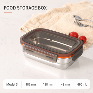 304 Stainless Steel Food Containers Rectangular Airtight Stackable Portable With Handles Dishwasher Safe Freezer Safe - Product Image 6