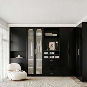 Armario de Dormitorio BALOM Personalizado de MDF, Venta Directa de Fábrica, Diseño Gratuito, con Puerta de Vidrio para Muebles de Dormitorio Minimalistas - Product Image 6