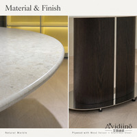 Table à manger ovale moderne en marbre naturel, plateau en placage de bois, piétement en acier inoxydable, taille personnalisée, mobilier de salle à manger pour la maison