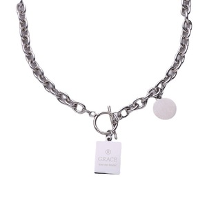 Kalung Liontin Wanita Trendy Geometris Hip Hop Lapis Perak Bahan Stainless Steel Rantai Choker untuk Pesta Grosir - Product Image 5