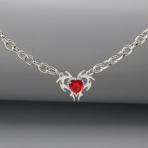 Nouveaux Colliers Pendentifs Cœur de Petit <span class=keywords><strong>Diable</strong></span> Personnalisés pour Femmes et Hommes, Colliers de Couple Cœurs en Strass, Bijoux - Product Image 5