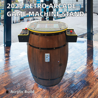 Machine d'arcade à pièces pour 2 joueurs, baril à vin personnalisé de 19 pouces, jeux rétro classiques, table d'arcade en forme de baril, armoire
