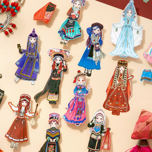 32 Pegatinas por Paquete, Pegatinas de Disfraces Étnicos para Niñas, Pegatinas Educativas para Niños, Juguetes Divertidos para Crear Escenas - Product Image 3