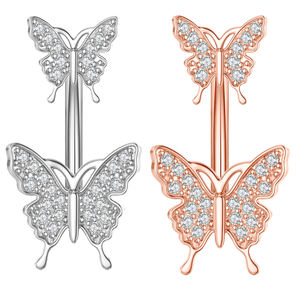 Set 10 316L acciaio farfalla fiore <span class=keywords><strong>serpente</strong></span> ciondolo ventre anelli zircone <span class=keywords><strong>ombelico</strong></span> corpo <span class=keywords><strong>Piercing</strong></span> gioielli in acciaio inox - Product Image 3